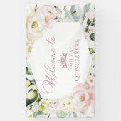 Boho Floral Frame Quinceañera Willkommensbanner Banner (Vertikal)