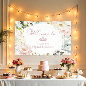 Boho Floral Frame Quinceañera Willkommensbanner Banner
