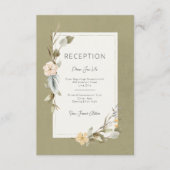 Boho Floral Frame Sage Empfang Hochzeit Begleitkarte (Vorderseite)