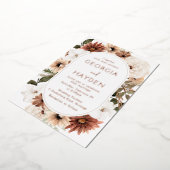 Boho Floral Frame Wedding Real Folieneinladung (Gedreht)