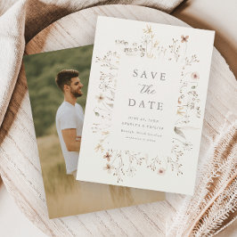 Boho Floral Frame Wildblume Wedding Save The Date
