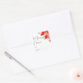 Boho floral frohe Weihnachten bis vom Square Stick Quadratischer Aufkleber (Umschlag)