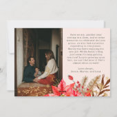 Boho Floral Frohe Weihnachten Zwei-Foto-Urlaubskar (Rückseite)