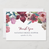 Boho Floral Garden Brautparty Dankeskarte (Vorderseite)