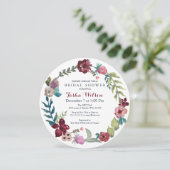 Boho Floral Garden Bridal Dusche Einladungen (Stehend Vorderseite)