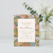 Boho Floral Garden Budget Kinderdusche Einladung (Stehend Vorderseite)