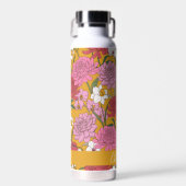 Boho Floral Garden Gelber Personalisierter Name Trinkflasche (Vorne)