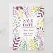 Boho Floral Garden Summer Fall Cassis Saffron Save The Date (Vorderseite)