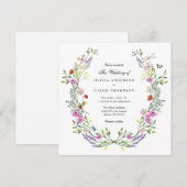 Boho Floral Garden Wedding Einladung (Vorne/Hinten)