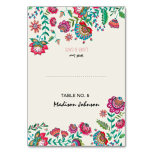 Boho Floral   Gast name settings   PLATZKARTE Tischnummer