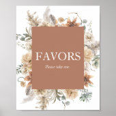 Boho Floral Gastgeschenke Hochzeiten signieren Pri Poster (Vorne)