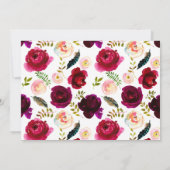 Boho Floral | Geburtsankündigung des Fotos Marsala Ankündigung (Rückseite)