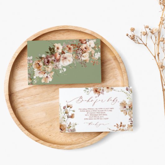 Boho Floral Gender Neutral Book Request Begleitkarte