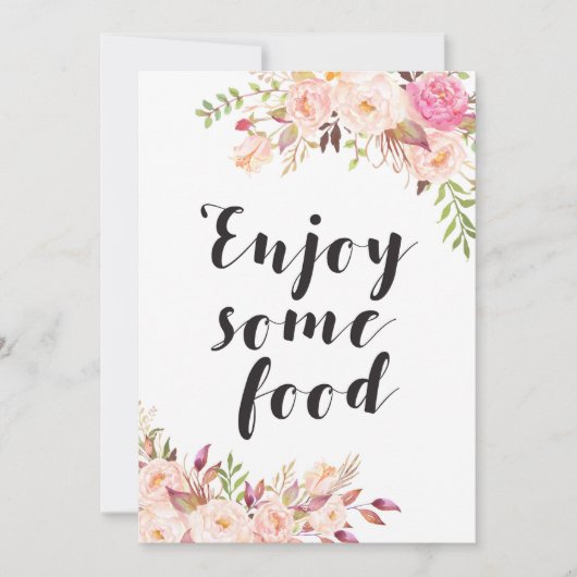 Boho floral Genießen Sie etwas Essen Signature 12x Einladung (Vorderseite)