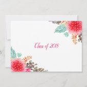 Boho Floral Geometric Gold Abschluss Einladung (Rückseite)