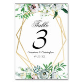 Boho Floral Geometric Hochzeitsempfang Tischnummer (Rückseite)