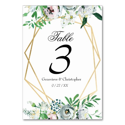 Boho Floral Geometric Hochzeitsempfang Tischnummer (Vorderseite)