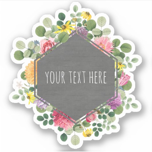 Boho Floral Geometric Label Sticker (Vorderseite)