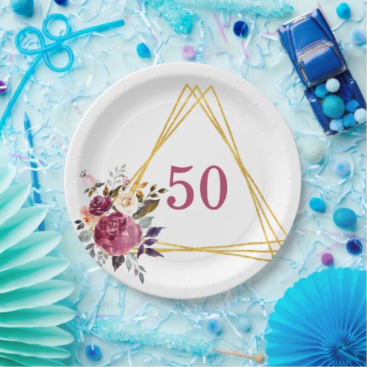 Boho Floral Geometric Pappteller (Party)