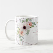 Boho Floral Geometric Rose Benutzerdefinierter Mon Kaffeetasse (Links)