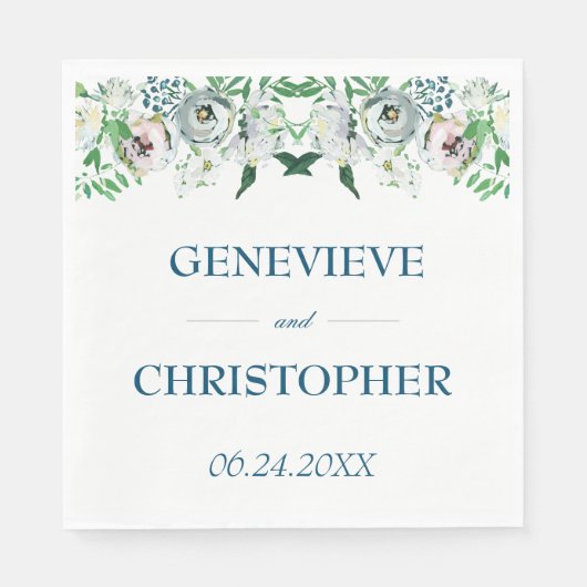 Boho Floral Geometric Wedding Serviette (Vorderseite)