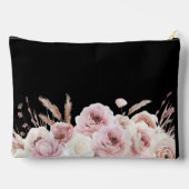 Boho, floral, Geschenk, Name Zubehörtasche (Rückseite)
