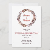 Boho Floral Getrockener Kranz Hochzeit Einladung (Vorderseite)