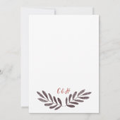 Boho Floral Getrockener Kranz Hochzeit Einladung (Rückseite)