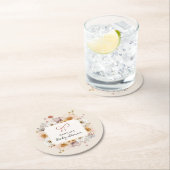 Boho Floral Girl Baby Shower Runder Pappuntersetzer (Vor Ort)