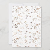 Boho floral girl Baptism invitation template Einladung (Rückseite)