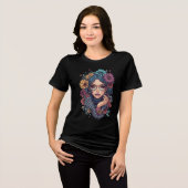 Boho Floral Girl T-Shirt Tri-Blend Shirt (Vorderseite voll)