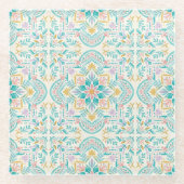 Boho Floral  Glasuntersetzer (Vorderseite)