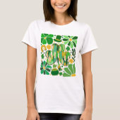 Boho Floral Glitzer St Patrick Day Kleeblatt T-Shirt (Vorderseite)