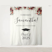 Boho Floral Glückwunschs Abschluss Foto Hintergrun Wandteppich (Vorderseite)