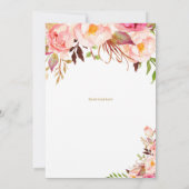 Boho Floral, Gold Überraschung 80. Geburtstag Einladung (Rückseite)