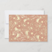 Boho Floral Gold Wedding RSVP Card Karte (Rückseite)