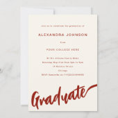 Boho Floral Graduate Foto Script Graduation Party Einladung (Rückseite)