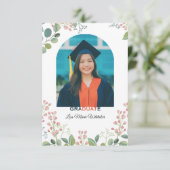 Boho Floral Graduation Party Invitation (Stehend Vorderseite)