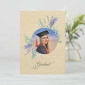 Boho Floral Graduation Party Invite Karte (Stehend Vorderseite)