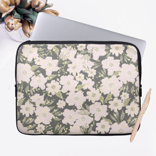 Boho Floral Grau Butter Yellow Pink Design Laptopschutzhülle