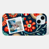 Boho Floral Green Personalisiertes Foto Case-Mate iPhone Hülle (Rückseite (Horizontal))