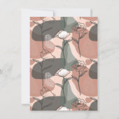 Boho Floral Green & Pink Champagne Brunch & Bubbly Einladung (Rückseite)