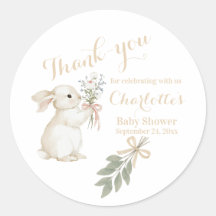 Boho-Floral-Hase-Beige-Aufkleber