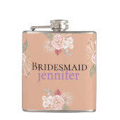 Boho Floral Heart Flachmann (Vorderseite)