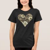 Boho Floral Heart Illustration Tri-Blend Shirt (Vorderseite)