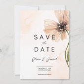 Boho Floral Herbst Herbst Save the Date Einladung (Vorderseite)