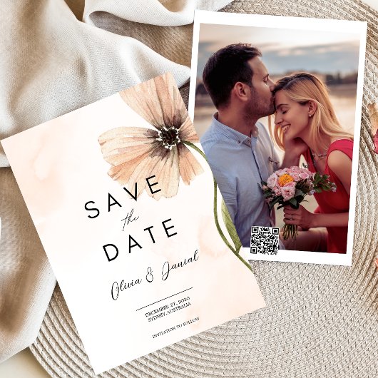 Boho Floral Herbst Herbst Save the Date Einladung
