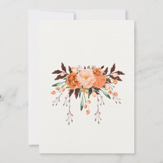 Boho Floral Herbst Kinderdusche Einladung Rustikal (Rückseite)