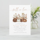 Boho-Floral-Herbst-QR-Code-All-in-One-Brautjungges Einladung (Stehend Vorderseite)