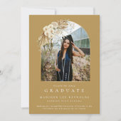 Boho Floral High School Foto Abschluss Einladung (Vorderseite)